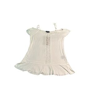 POL Lace Cold shoulder top size‎ Small White Crochet Boho Cottage NWT
